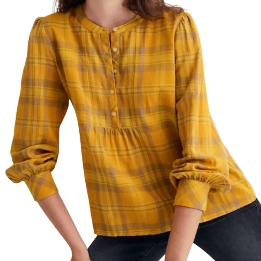 Madewell Flannel Leysfield Popover Shirt Size Small